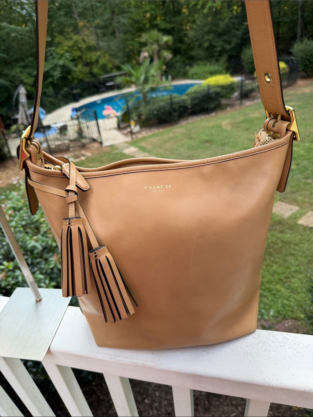 Coach Leather Tan Legacy Duffle Bag featuring an adjustable shoulder strap 2012 - Picture 1 of 17